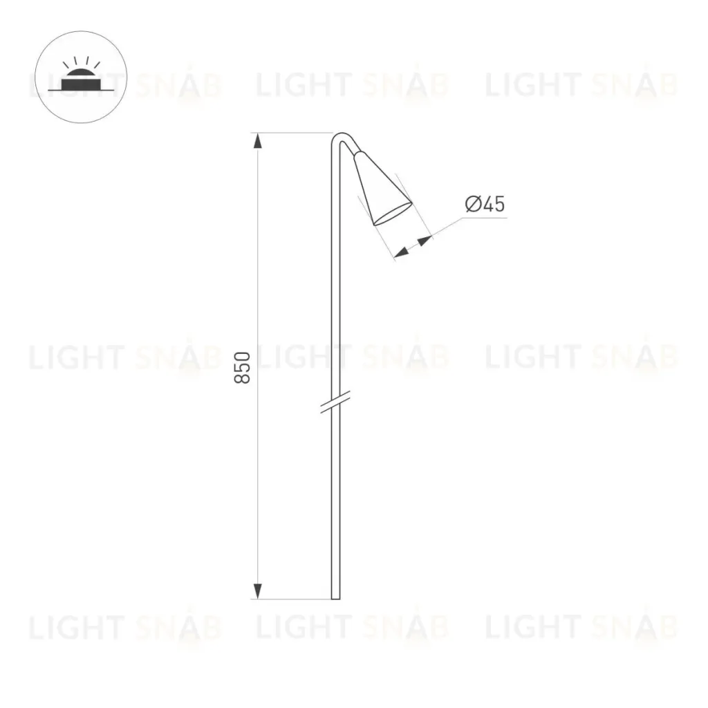 Ландшафтный светильник Arlight KT-HAREBELL-BOLL-H850-3W Warm3000 (BK, 40 deg, 24V) 050689 050689