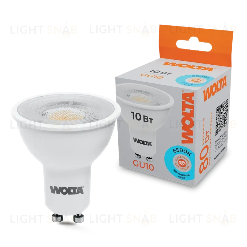 Светодиодная лампа WOLTA 10Вт 6500K GU10 матовая WSTD-PAR16-220V10W6KGU10-L WSTD-PAR16-220V10W6KGU10-L