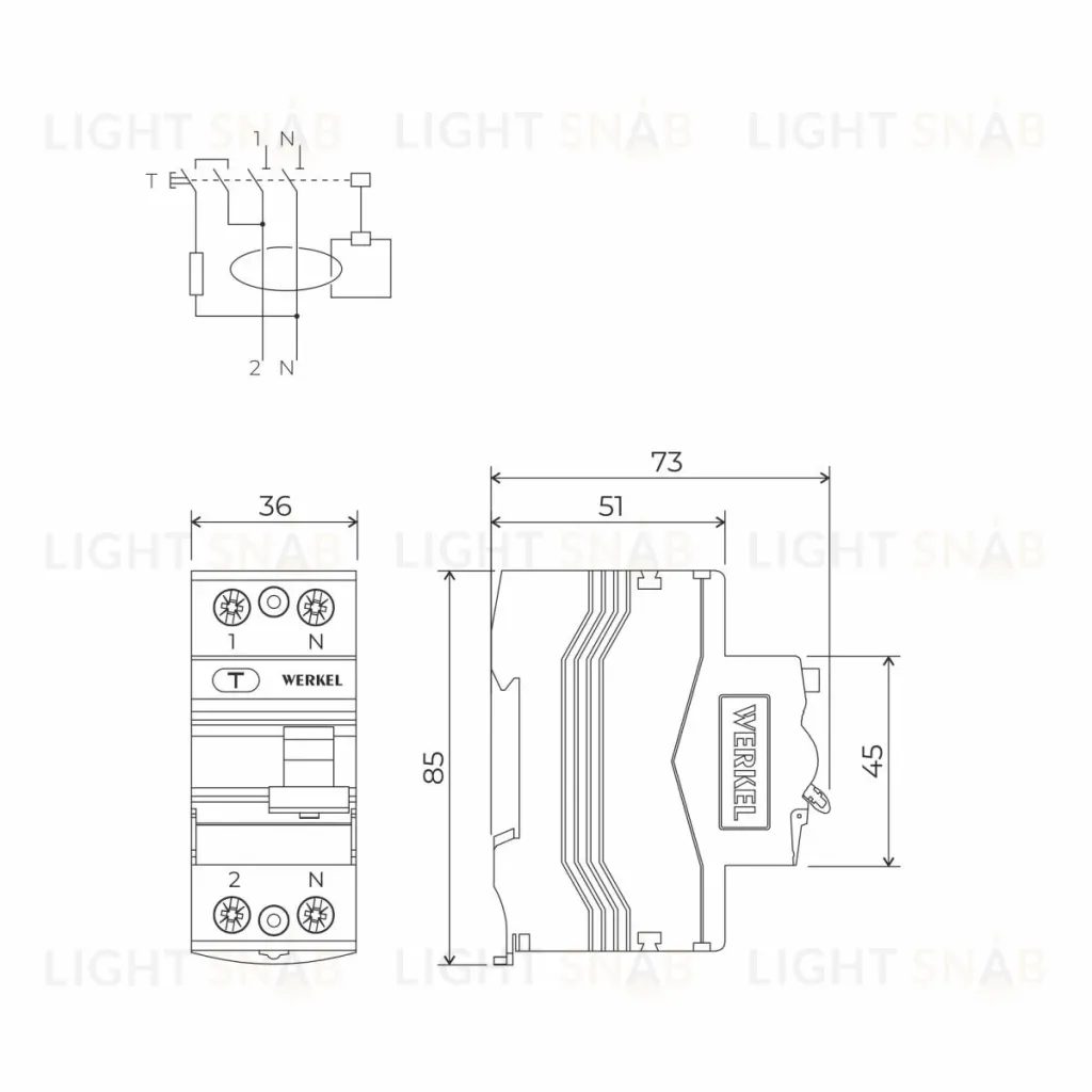 Устройство защитного отключения 1P+N 63 A 30 mА АС 6 kА Werkel W912P636 4690389193125 a062563 4690389193125