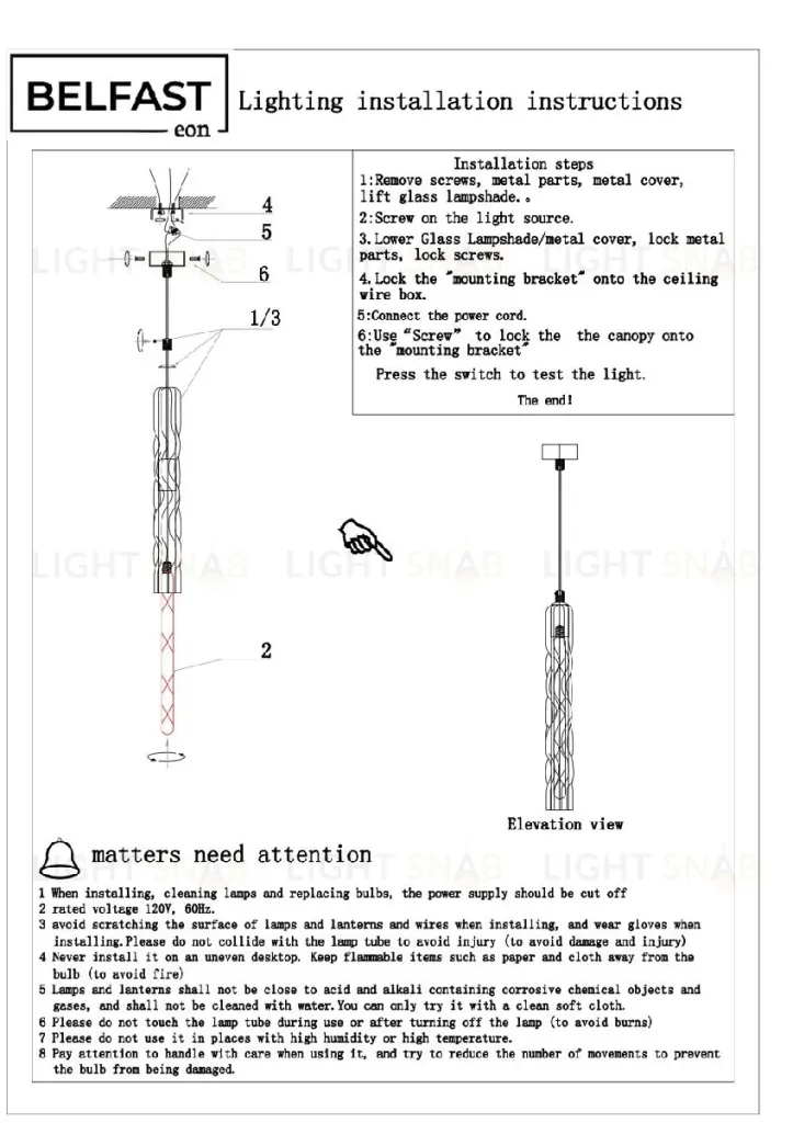 Подвесной светильник Belfast Grosvenor 167-1 CR MT 167-1 CR MT