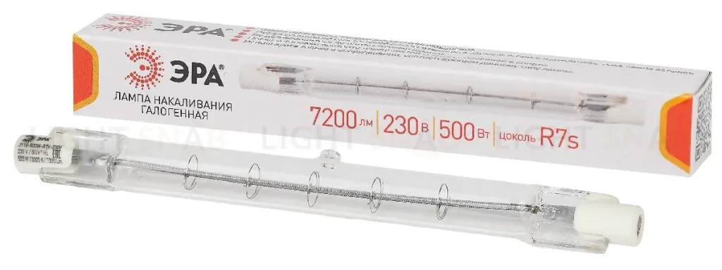 Лампа галогенная Эра R7S 500W 3000K J118-500W-R7s-230V Б0048495 Б0048495