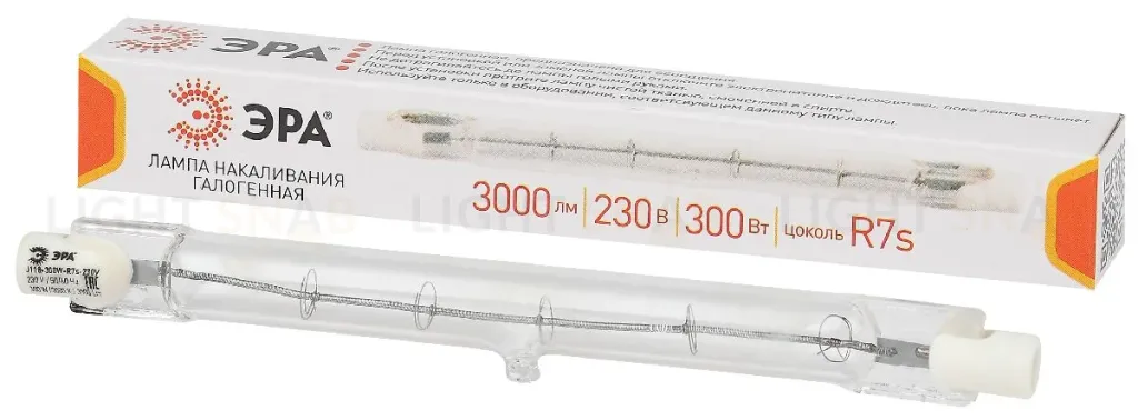 Лампа галогенная Эра R7S 300W 3000K J118-300W-R7s-230V Б0048494 Б0048494