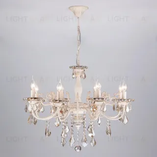 Подвесная люстра Eurosvet 3281/8 белый с золотом/тонированный хрусталь Strotskis 3281/8 белый с золотом/тонированный хрусталь Strotskis