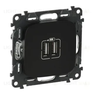 Розетка USB двойная Legrand Valena Allure 240V/5V 1500mA антрацит 754998 754998