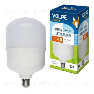Лампа LED сверхмощная (UL-00002905) Volpe E27 40W (350W) 4000K LED-M80-40W/NW/E27/FR/S LED-M80-40W/NW/E27/FR/S картон