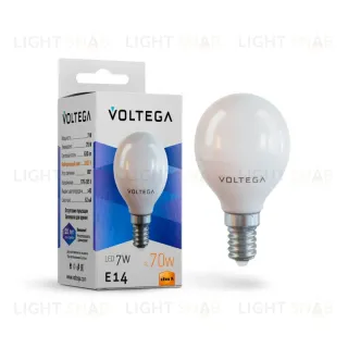 Лампа светодиодная Voltega E14 7W 2800К матовая VG2-G45E14warm7W 7054 7054