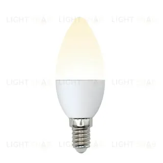 Лампа светодиодная (UL-00002373) Uniel E14 6W 3000K матовая LED-C37-6W/WW/E14/FR/MB PLM11WH LED-C37-6W/WW/E14/FR/MB PLM11WH картон