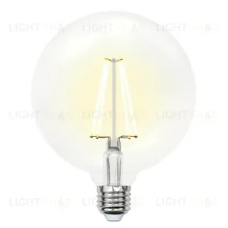 Лампа светодиодная филаментная (10534) Uniel E27 10W 3000K прозрачная LED-G125-10W/WW/E27/CL PLS02WH LED-G125-10W/WW/E27/CL PLS02WH картон