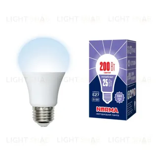 Лампа светодиодная (UL-00004471) Volpe E27 25W 6500K матовая LED-A70-25W/6500K/E27/FR/NR LED-A70-25W/6500K/E27/FR/NR картон