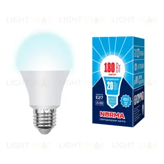 Лампа светодиодная (UL-00004029) Volpe E27 20W 4000K матовая LED-A65-20W/NW/E27/FR/NR LED-A65-20W/NW/E27/FR/NR картон