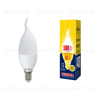 Лампа светодиодная (UL-00003817) Volpe E14 11W 3000K матовая LED-CW37-11W/WW/E14/FR/NR LED-CW37-11W/WW/E14/FR/NR картон