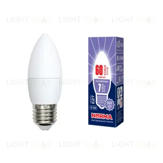 Лампа светодиодная (UL-00003797) Volpe E27 7W 6500K матовая LED-C37-7W/DW/E27/FR/NR LED-C37-7W/DW/E27/FR/NR картон