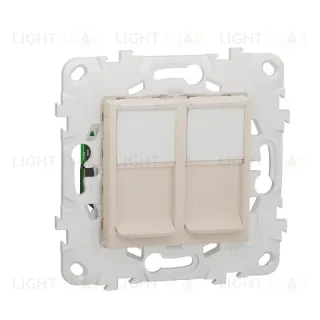 Розетка компьютерная RJ45X2 Schneider Electric Unica New Cat. 5е UTP NU542044 NU542044