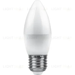 Лампа светодиодная Feron E27 9W 6400K Свеча Матовая LB-570 25938 25938