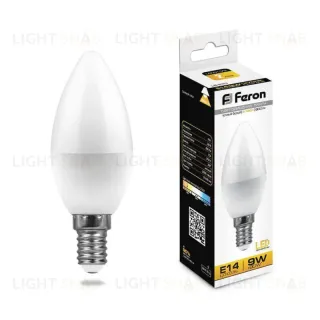 Лампа светодиодная Feron E14 9W 2700K Свеча Матовая LB-570 25798 25798