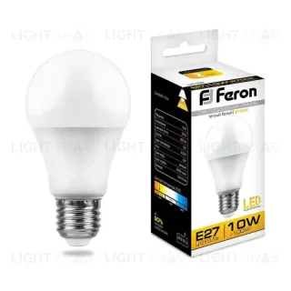 Лампа светодиодная Feron E27 10W 2700K Шар Матовая LB-92 25457 25457