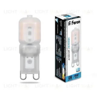 Лампа светодиодная Feron G9 5W 6400K Прямосторонняя Матовая LB-430 25638 25638