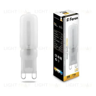 Лампа светодиодная Feron G9 7W 2700K Прямосторонняя Матовая LB-431 25755 25755
