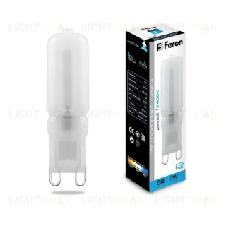 Лампа светодиодная Feron G9 7W 6400K Прямосторонняя Матовая LB-431 25757 25757