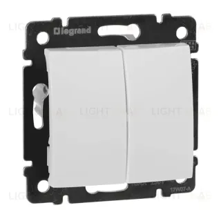 Переключатель двухклавишный на 2 направления Legrand Valena 10A 250V белый 774408 774408