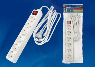 Удлинитель (02939) Uniel 6гн х 3м с/з Standard S-GCD6-3B S-GCD6-3B