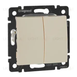 Выключатель двухклавишный Legrand Valena 10A 250V cлоновая кость 774305 774305