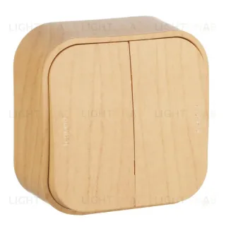 Выключатель двухклавишный Legrand Quteo 10A 250V дерево 782262 782262