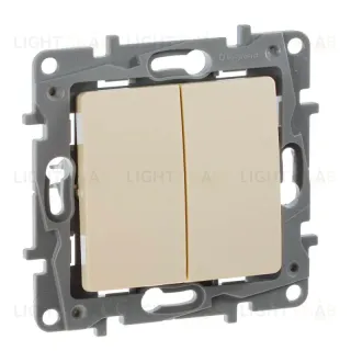 Переключатель двухклавишный Legrand Etika 10A 250V слоновая кость 672312 672312
