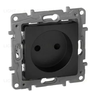 Розетка 2К Legrand Etika 16A 250V б/з со шторками винтовой зажим антрацит 672634 672634
