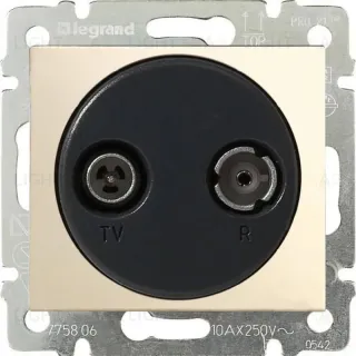 Розетка TV-R проходная Legrand Valena слоновая кость 774334 774334