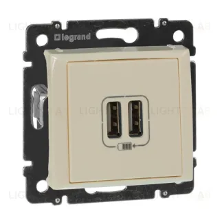 Розетка USB двойная Legrand Valena 240V/5V 2400mA слоновая кость 774170 774170