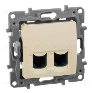 Розетка компьютерная 2хRJ45 Legrand Etika 5 кат UTP слоновая кость 672355 672355