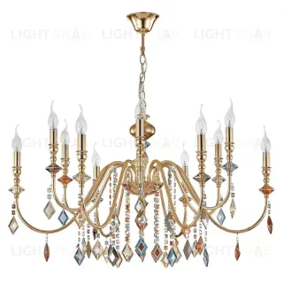 Подвесная люстра Crystal Lux MERCEDES SP6+6 GOLD/COLOR MERCEDES SP6+6 GOLD/COLOR