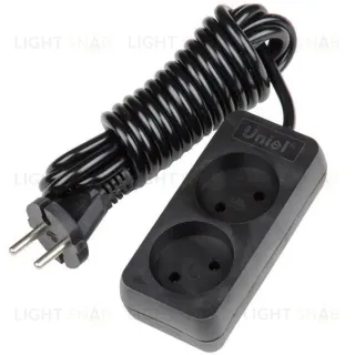 Удлинитель (UL-00003603) Uniel 2гн х 3м б/з Standard S-CD2-3 Black S-CD2-3 Black