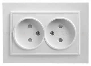 Розетка двойная Feron Stekker Эрна б/з 10A 250V белый PST10901301 39053 39053
