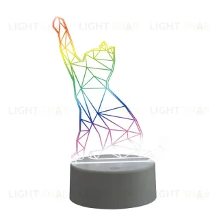 Фигурка светодиодная «Кошка» Uniel (UL-00007419) ULI-M501 RGB/3AAA Catty/White ULI-M501 RGB/3AAA Catty/White