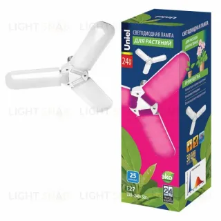 Лампа светодиодная для растений (UL-00007407) Uniel E27 24W матовая LED-P65-24W/SPSB/E27/FR/P3 PLP32WH LED-P65-24W/SPSB/E27/FR/P3 PLP32WH