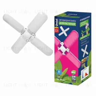 Лампа светодиодная для растений (UL-00007408) Uniel E27 32W матовая LED-P65-32W/SPSB/E27/FR/P4 PLP32WH LED-P65-32W/SPSB/E27/FR/P4 PLP32WH