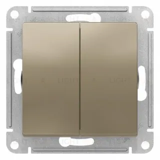 Выключатель двухклавишный проходной Schneider Electric Atlas Design ATN000565 ATN000565