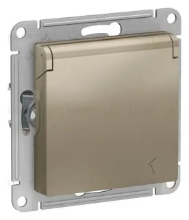Розетка с заземлением со шторками и крышкой Schneider Electric Atlas design ATN000546 ATN000546