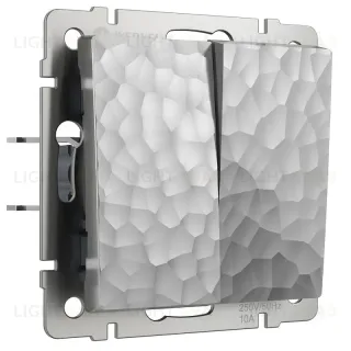 Выключатель Werkel Hammer двухклавишный серебряный W1220006 4690389162299 4690389162299