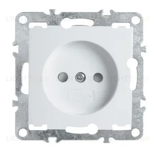 Розетка Stekker Эрна б/з 10A 250V с защитной шторкой белый PST10-9109-01 39316 39316