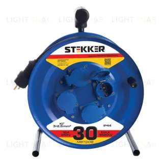 Удлинитель на металлической катушке 4-местный Stekker PRF02-41-30 30м 39296 39296
