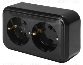 Розетка 2-местная Stekker PST16-31-20 (RA 16-238-Ч) 39696 39696