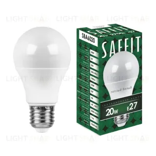 Лампа светодиодная Saffit SBA6020 шар E27 20W 2700K 55013 55013
