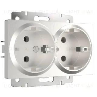 Розетка двойная с заземлением Werkel перламутровый рифленый W1172013 4690389161070 4690389161070
