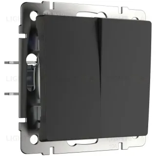 Выключатель Werkel двухклавишный проходной черный матовый W1122008 4690389156724 4690389156724