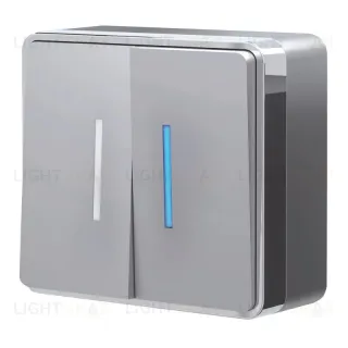Выключатель двухклавишный с подсветкой Werkel Gallant серебряный W5020106 4690389167119 4690389167119