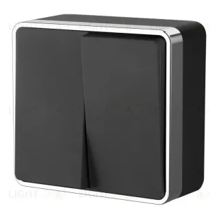 Выключатель двухклавишный Werkel Gallant черный/хром W5020035 4690389164163 4690389164163