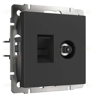 Розетка Werkel TV/RJ-45 6 кат черный матовый W1181308 4690389174483 4690389174483